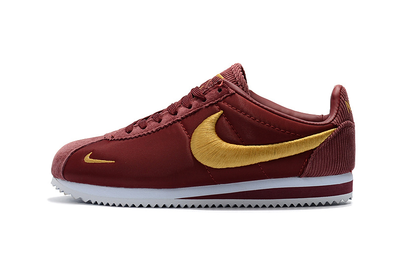 Good Production Line Nike Classic Cortez Nylon PRM Wine Red Gold White Good Production Line Nike Classic Cortez Nylon PRM Wine Red Gold White