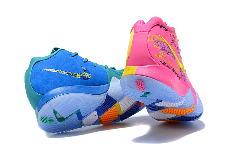 pink and green kyrie 4